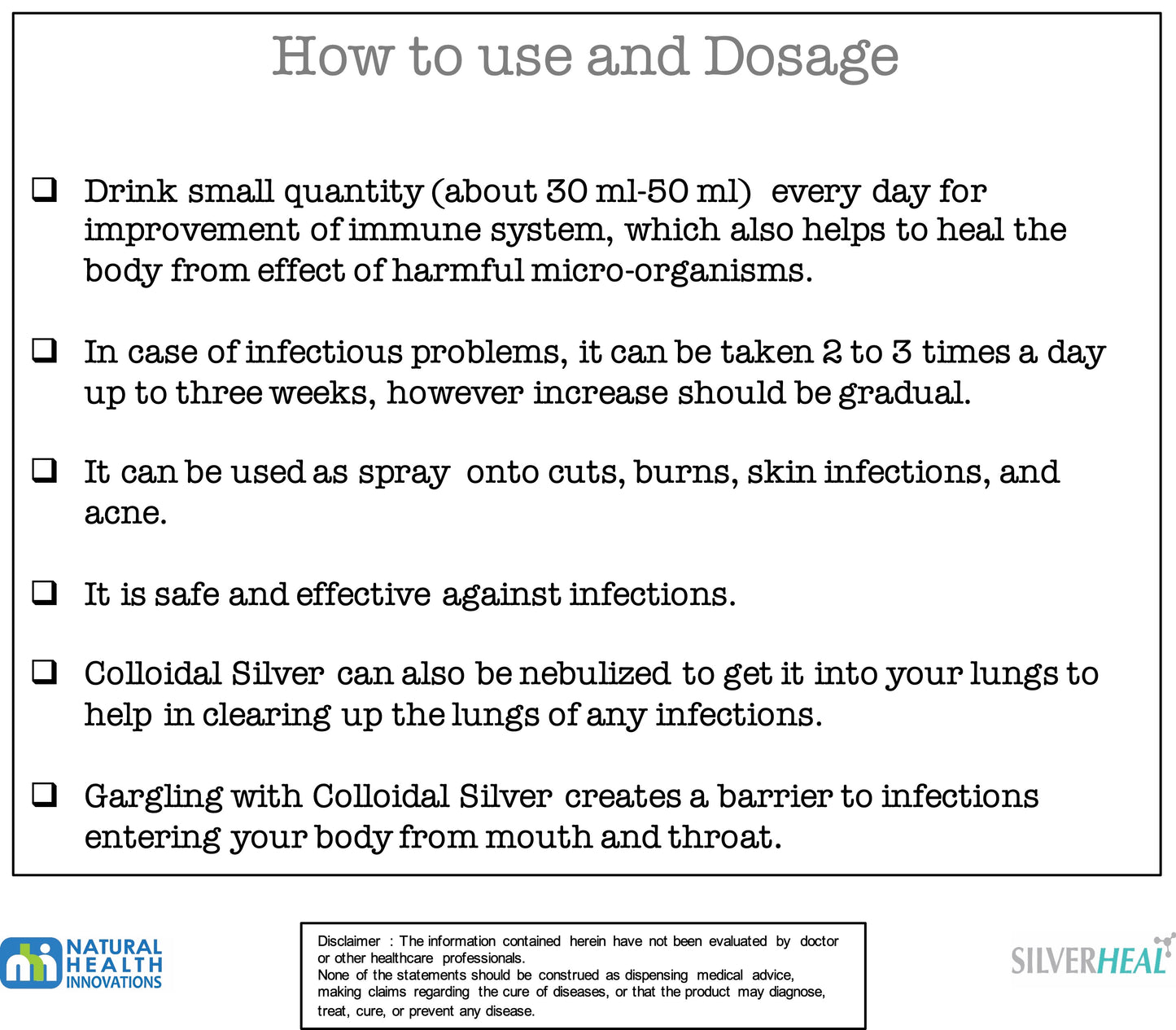 SILVERHEAL Colloidal Silver Water