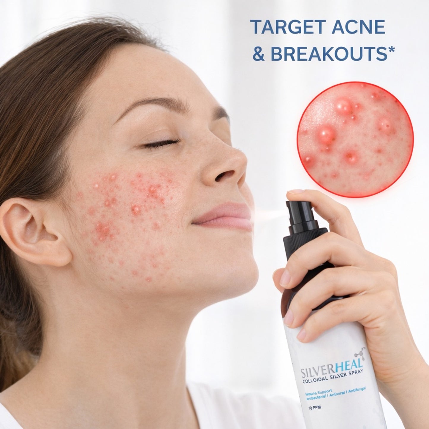 SILVERHEAL Colloidal Silver Spray, 100% Natural & Safe , Anti Bacterial, Fungal & Viral, For Throat infection, Acne, Skin Rashes & itching, Deodorizer, Hand Disinfection, Dandruff, Minor Cuts & Burns