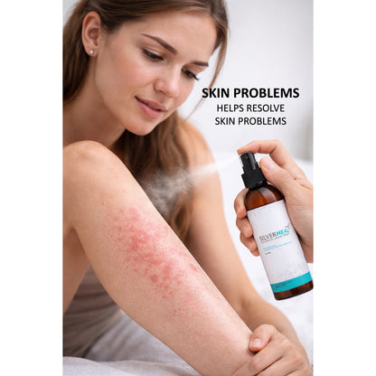 SILVERHEAL Colloidal Silver Spray, 100% Natural & Safe , Anti Bacterial, Fungal & Viral, For Throat infection, Acne, Skin Rashes & itching, Deodorizer, Hand Disinfection, Dandruff, Minor Cuts & Burns